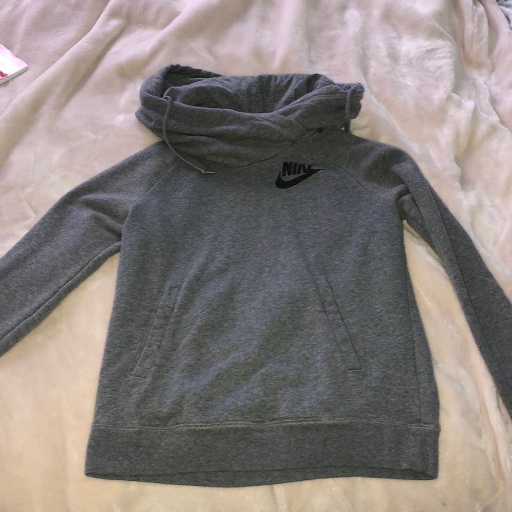Gray Nike funnel-neck  pullover